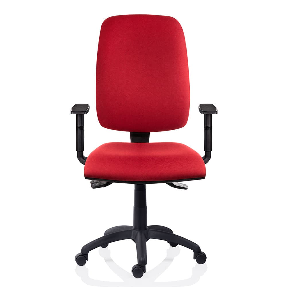 Scaun ergonomic rotativ 1500 Asyn Rosu textil cu brate - Image 2