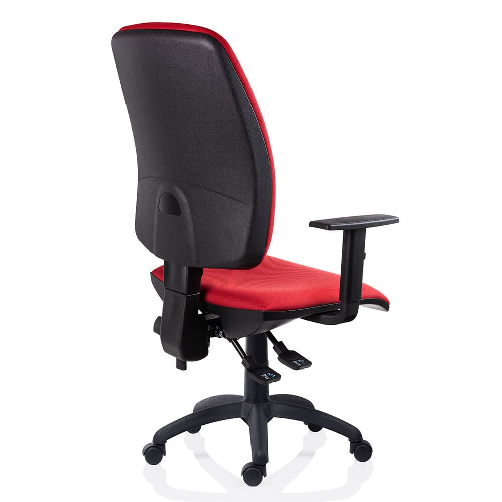 Scaun ergonomic rotativ 1500 Asyn Rosu textil cu brate - Image 3