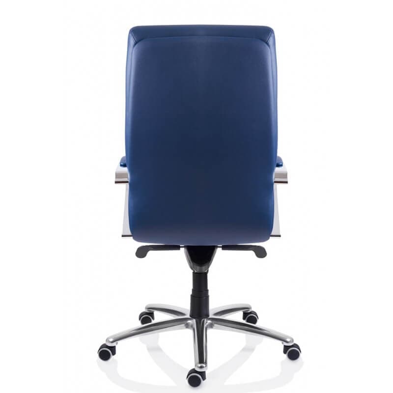 Scaun directorial 5600 SETT Albastru, piele eco, mecanism multibloc, brate cromate tapitate - Image 4