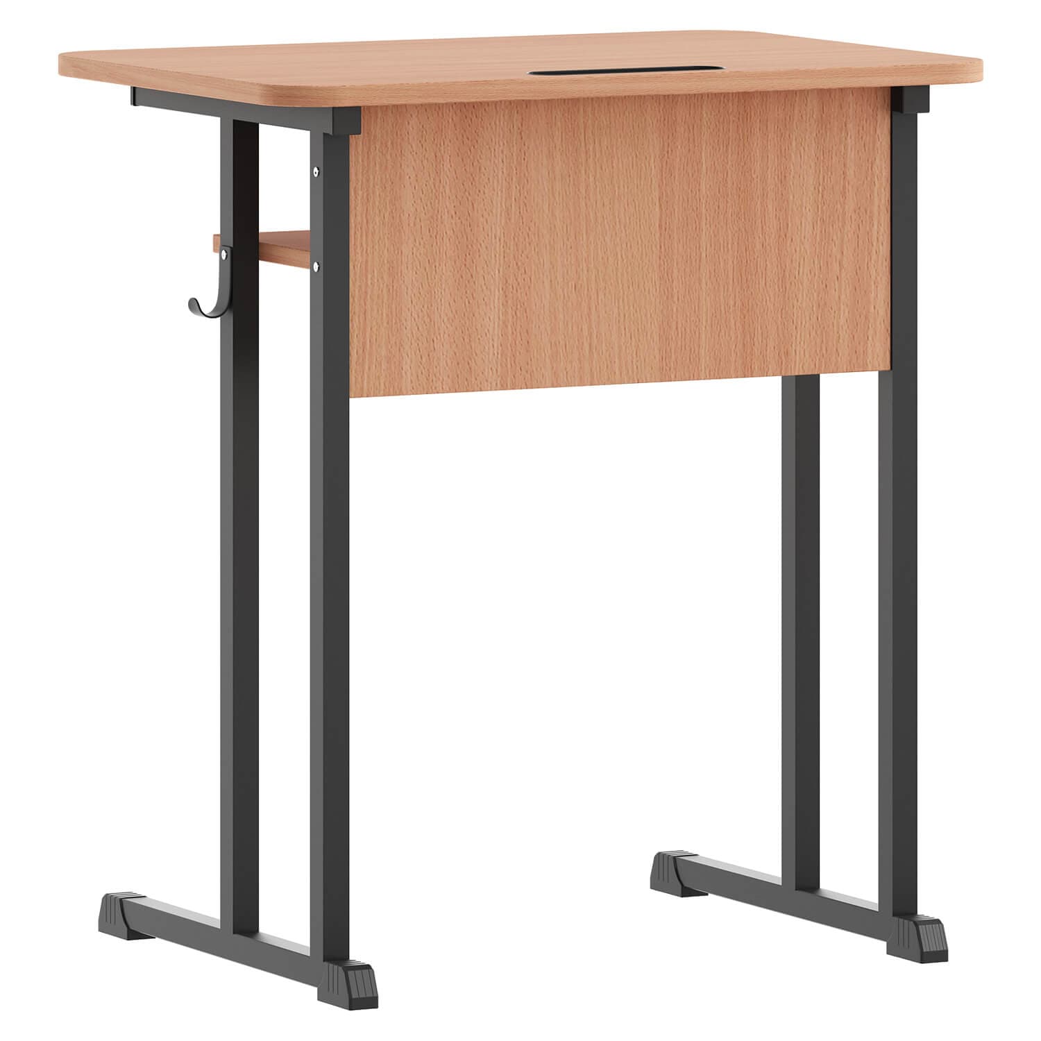 Banca scolara individuala fixa 01, Teava rotunda, Negru - Image 3