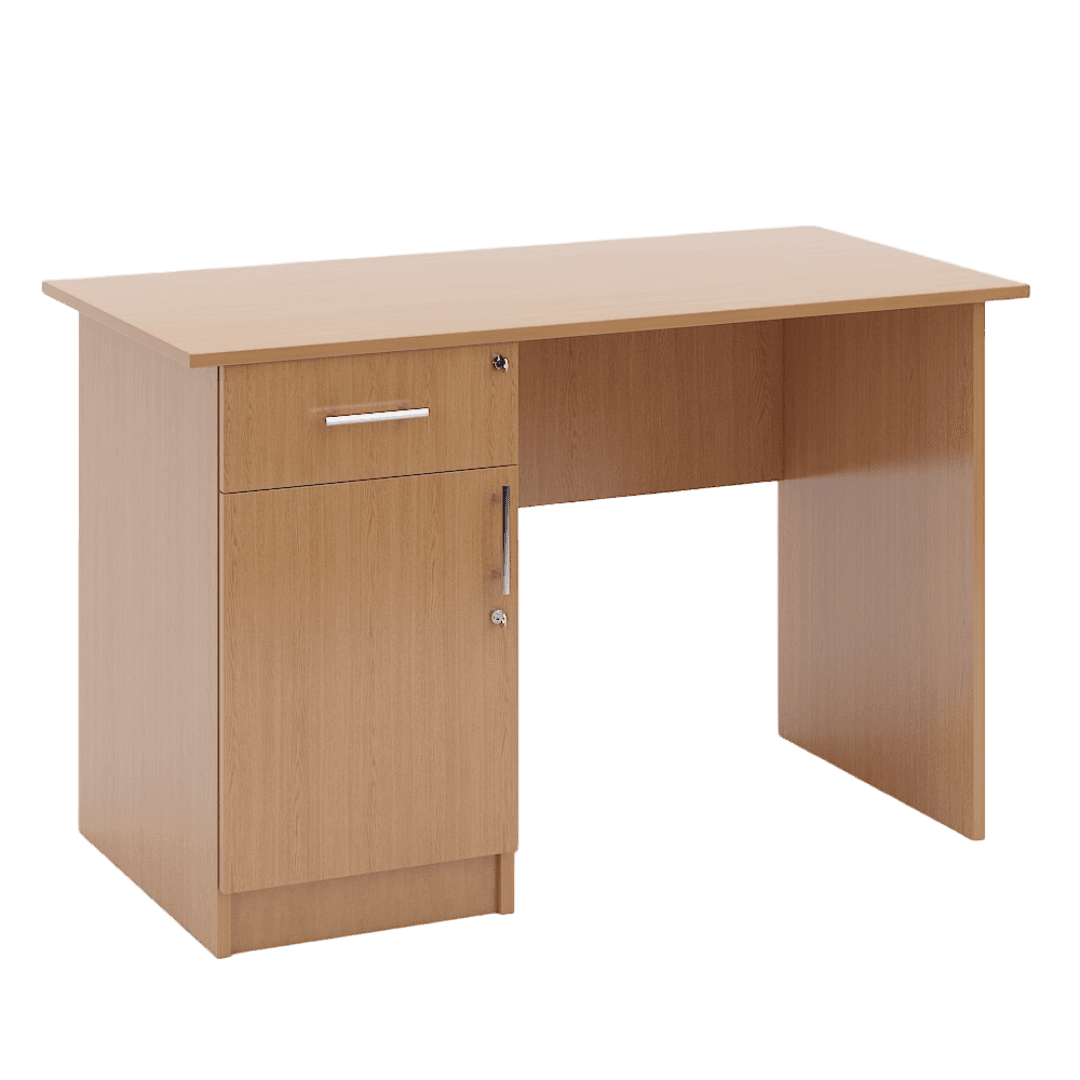 Catedra Profesor cu Corp Lateral Stanga cu sertar si usa 1200x600x760, Culoare stejar