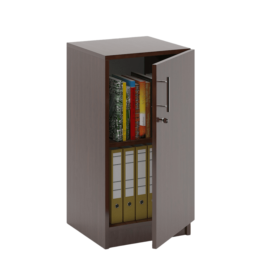 Dulap birou ingust, 2 Compartimente, 400x400x820, Culoare wenge