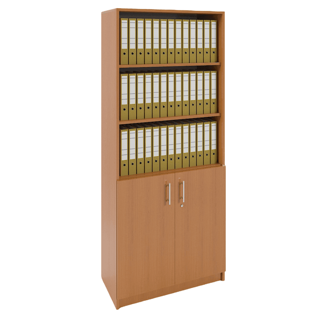 Dulap depozitare cu usa inferioara, 5 spatii, 800x400x1900, Culoare cires