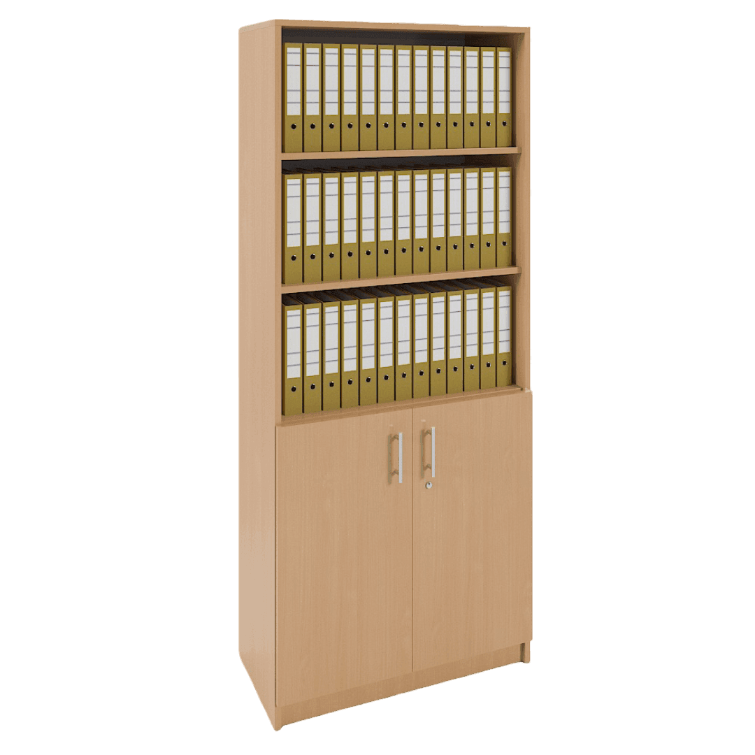 Dulap depozitare cu usa inferioara, 5 spatii, 800x400x1900, Culoare fag 