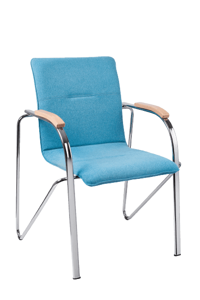 Scaun vizitator/conferinta Sabina Albastru textil