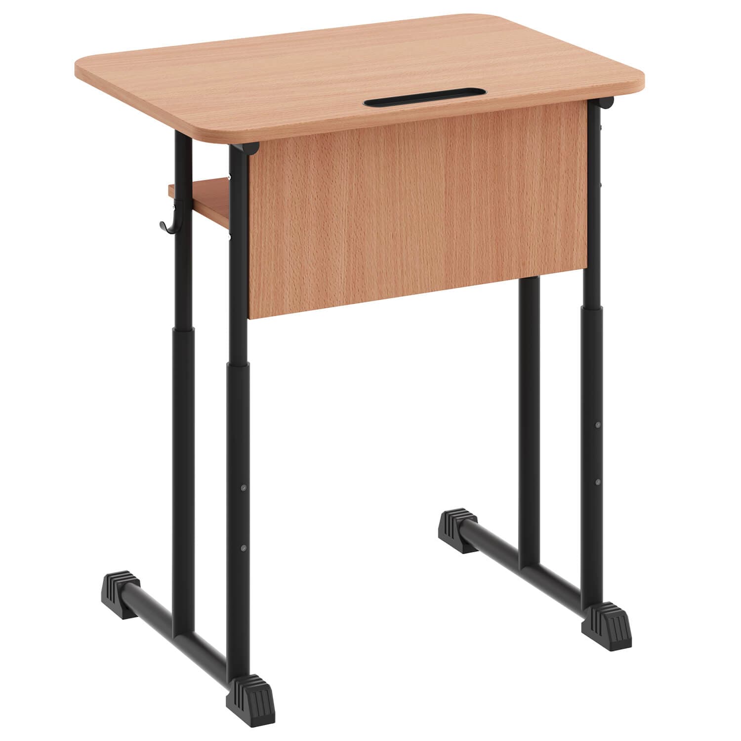 Banca scolara individuala reglabila 01, Teava rotunda, Negru