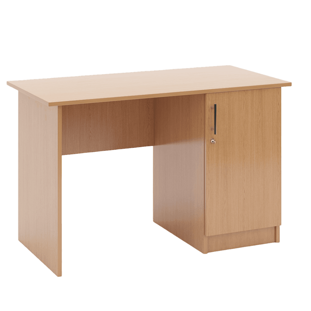 Catedra Profesor cu Corp Lateral Partea Dreapta, Usa si Polita, 1200x600x760, Culoare stejar