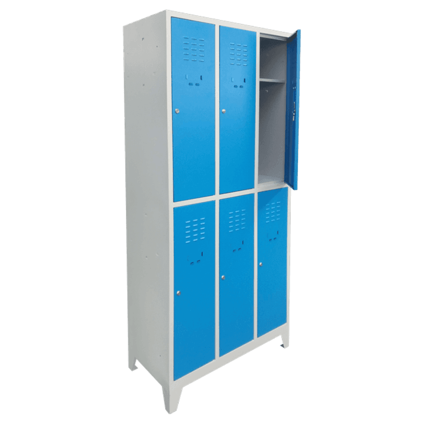 Dulap vestiar metalic 6 usi medii 890x450x1800 - Image 2