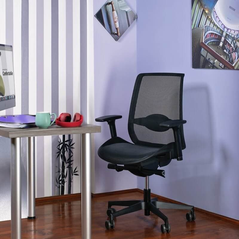 Scaun ergonomic rotativ Gravity Negru mesh - Image 5