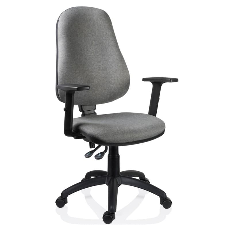 Scaun ergonomic rotativ Xenia Gri textil cu brate - Main View