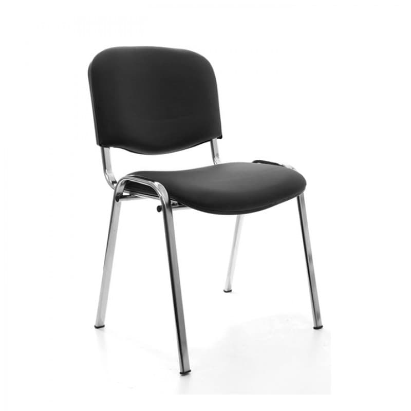 Scaun vizitator, piele eco, cadru cromat - Main View