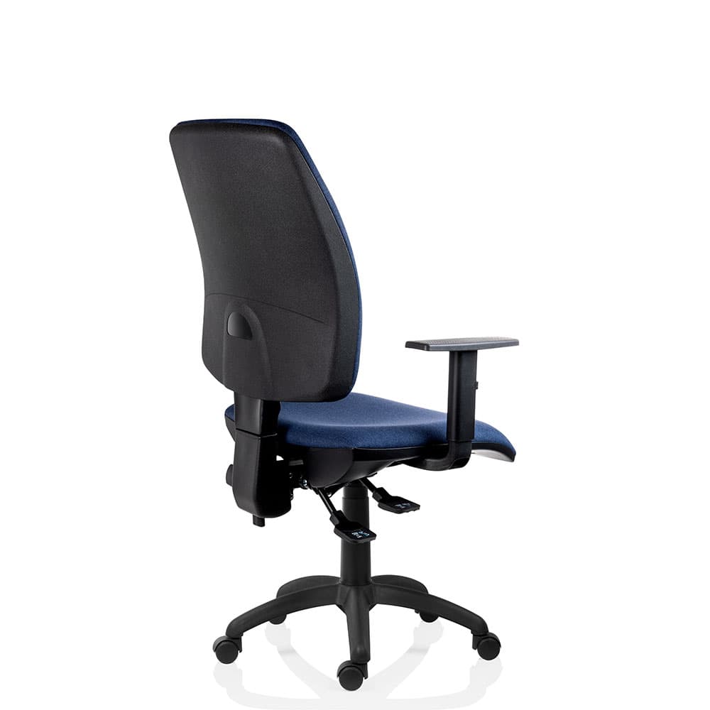 Scaun ergonomic rotativ 1500 Asyn Albastru textil cu brate - imaginea 3