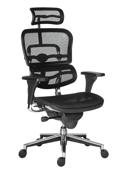 Scaun de birou ErgoHuman, mesh, Negru - view 2