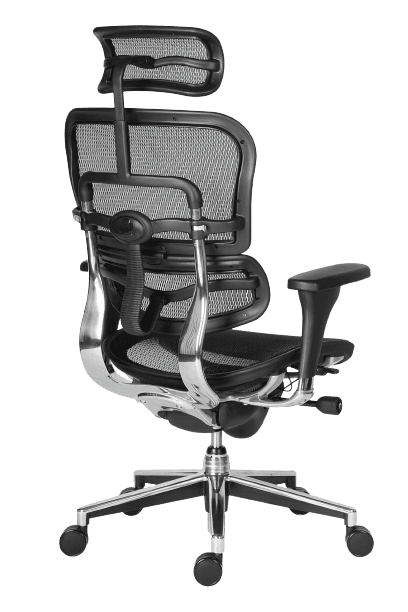 Scaun de birou ErgoHuman, mesh, Negru - view 3