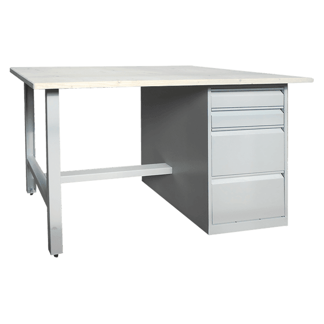 Banc de lucru atelier cu dulap si 4 sertare 1500x800x850