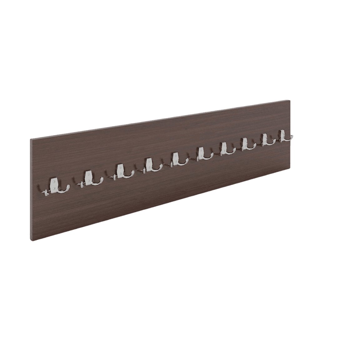 Cuier Perete Scolar si Birou cu 10 Agatatori Duble, 1100x220, Culoare wenge