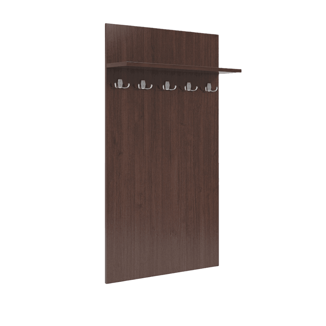 Cuier Panou Birou si Scolar cu Polita, 5 Agatatori, 680x220x1200, Culoare wenge