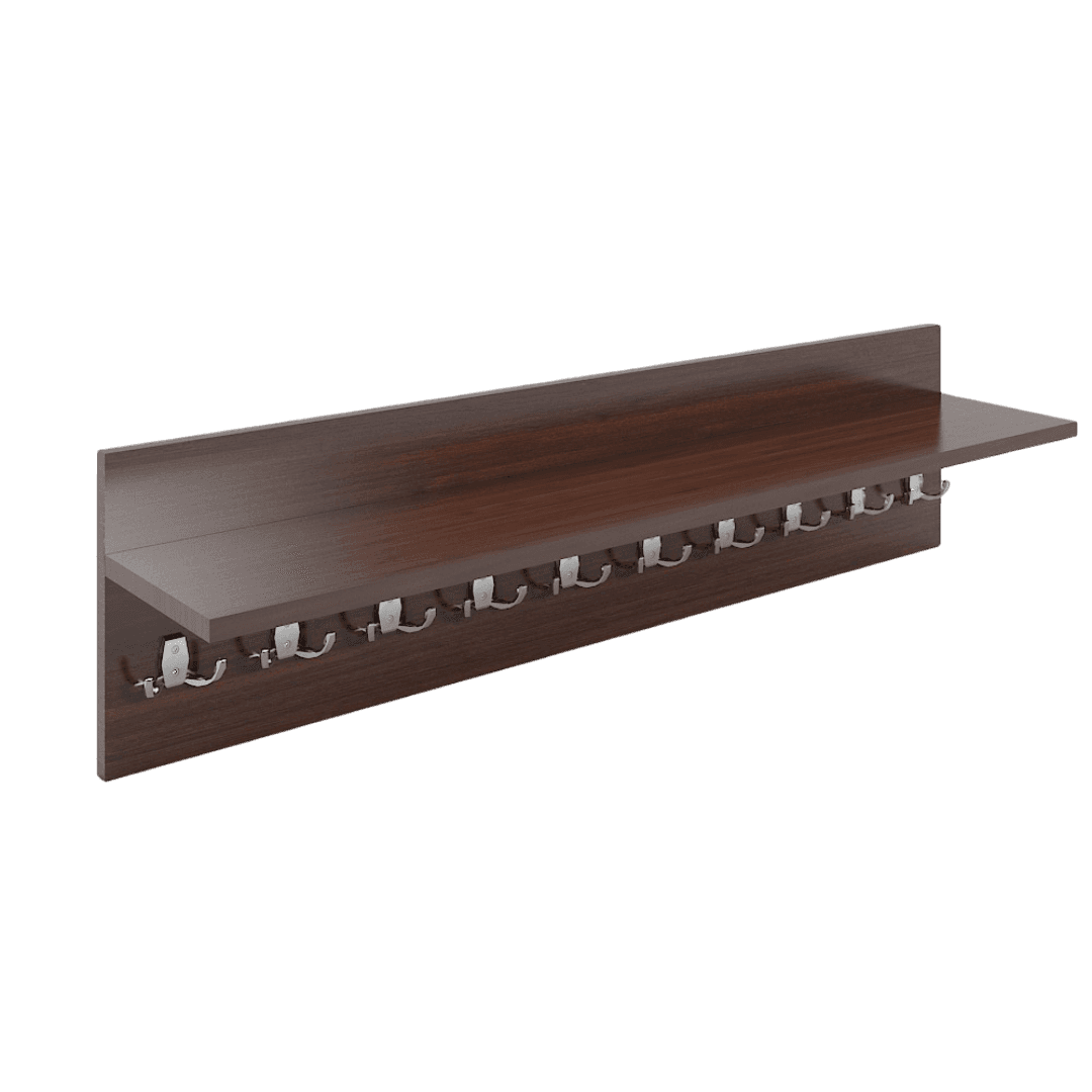 Cuier cu 10 agatatori cu polita 1100x220x280, Culoare wenge