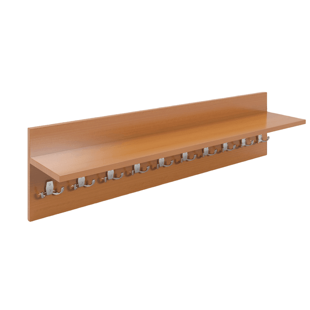 Cuier cu 10 agatatori cu polita 1100x220x280, Culoare cires
