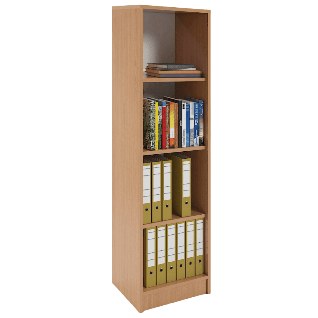 Dulap birou ingust 4 spatii depozitare 400x400x1550, Culoare stejar