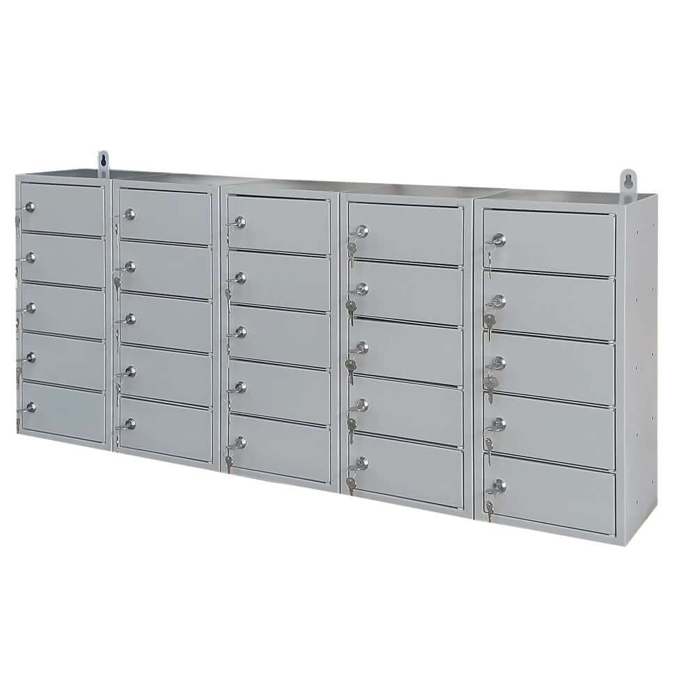 Dulap metalic depozitare telefoane si valori 25 compartimente 1250x160x540