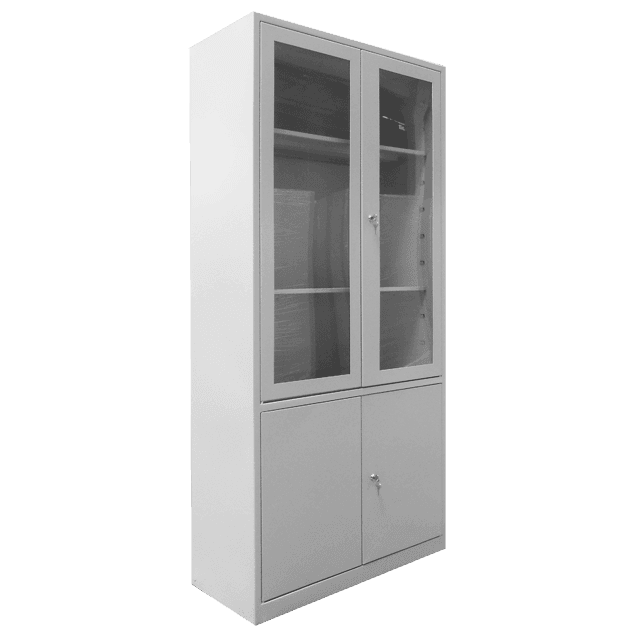 Dulap metalic tip vitrina 4 usi fara picioare, plexiglas si metal 900x400x1900