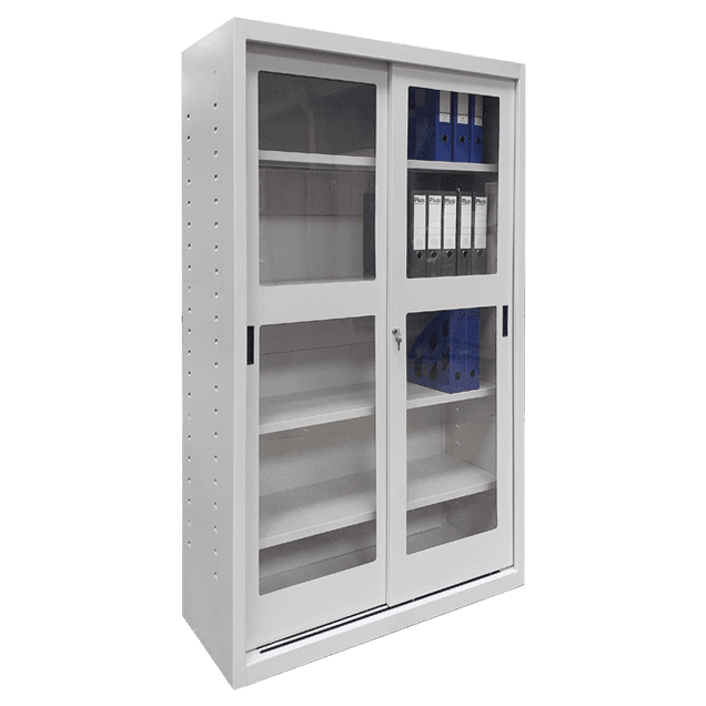 Dulap metalic tip vitrina cu usi glisante plexiglas 1200x450x1900