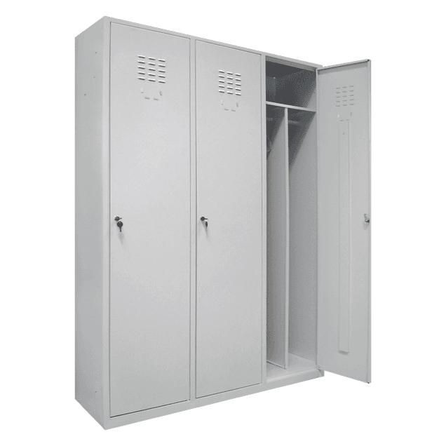 Dulap vestiar metalic 3 usi compartimentat 1200x450x1800