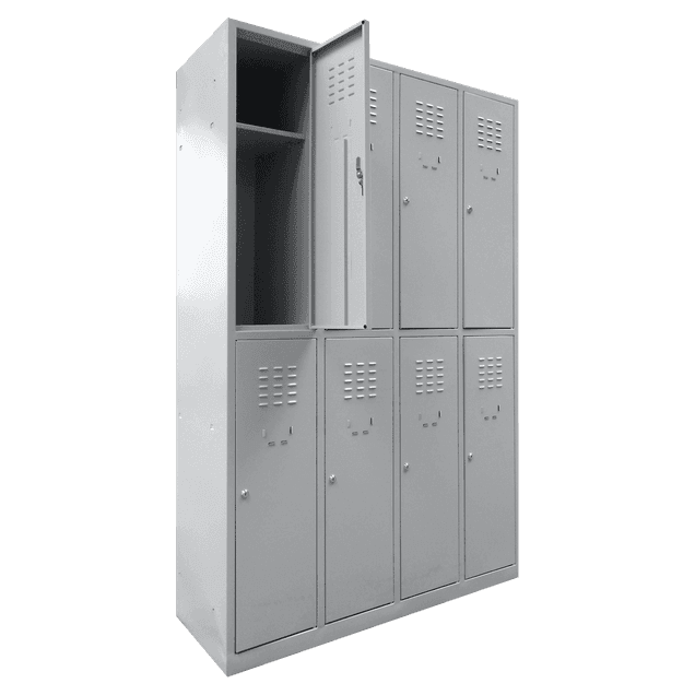 Dulap vestiar metalic 8 usi medii 1175x450x1800