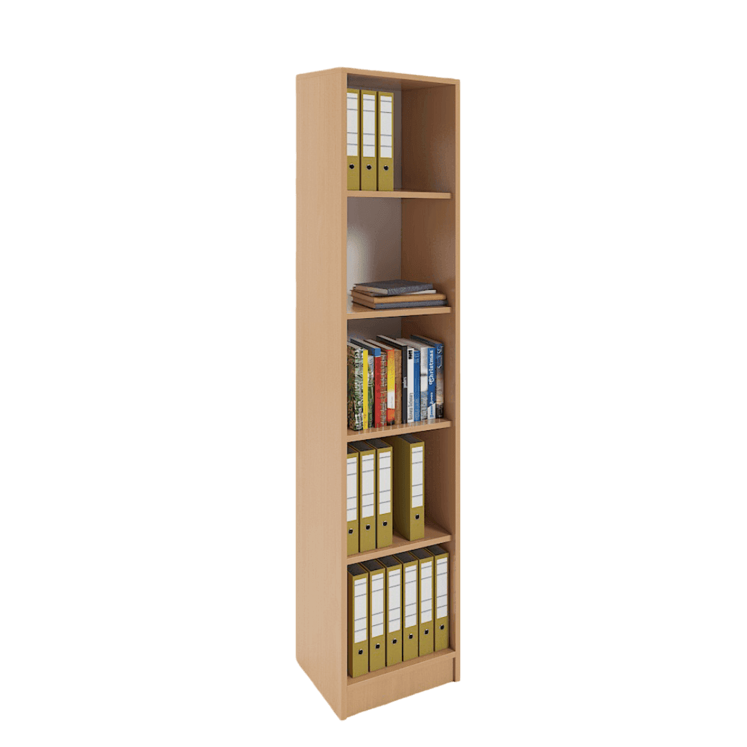 Etajera Birou Ingusta, 5 Spatii Depozitare 400x380x1900, Culoare fag