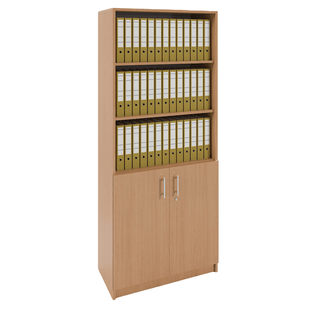 Dulap depozitare cu usa inferioara, 5 spatii, 800x400x1900, Culoare stejar