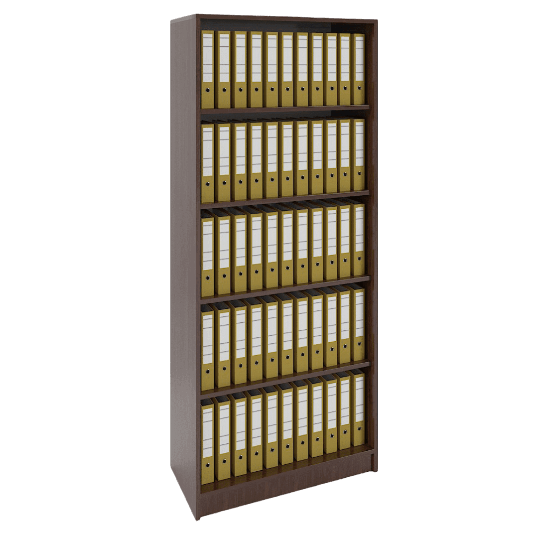Etajera depozitare arhivare documente, 5 spatii, 800x380x1900, Culoare wenge