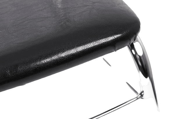 Scaun bucatarie, sala mese, Negru piele eco cadru cromat - imaginea 3