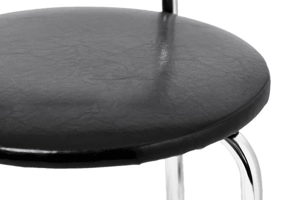 Scaun bucatarie Markos, Negru piele eco cadru cromat - imaginea 4
