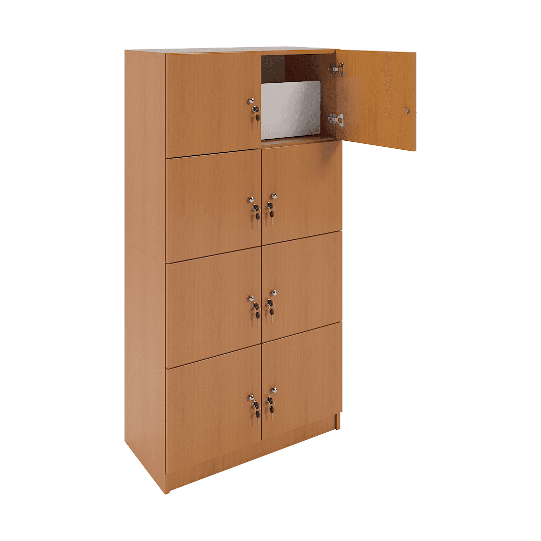 Dulap birou 8 compartimente (2x4) 800x400x1600, Cireș - imaginea 2