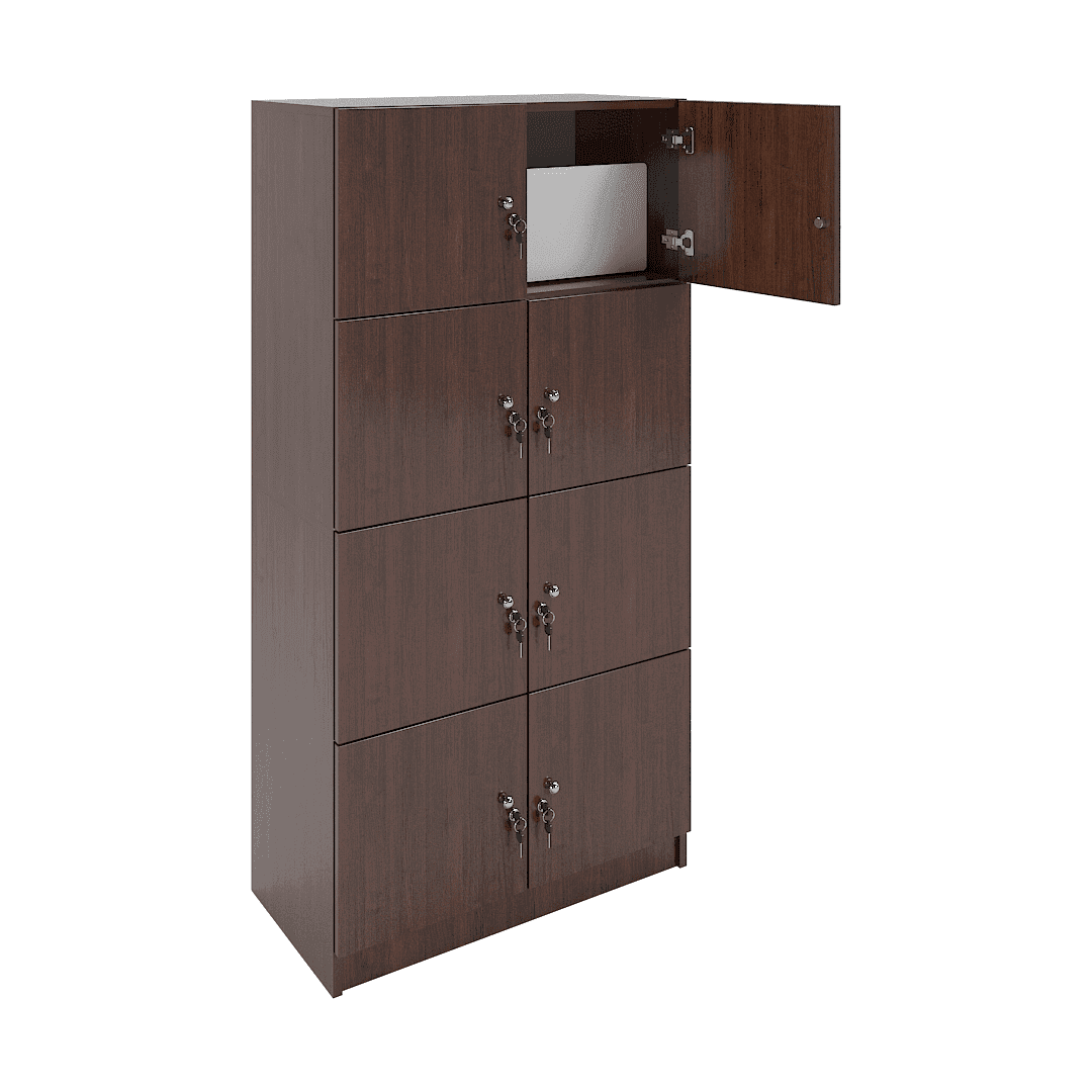 Dulap birou 8 compartimente (2x4) 800x400x1600, Wenge - imaginea 2