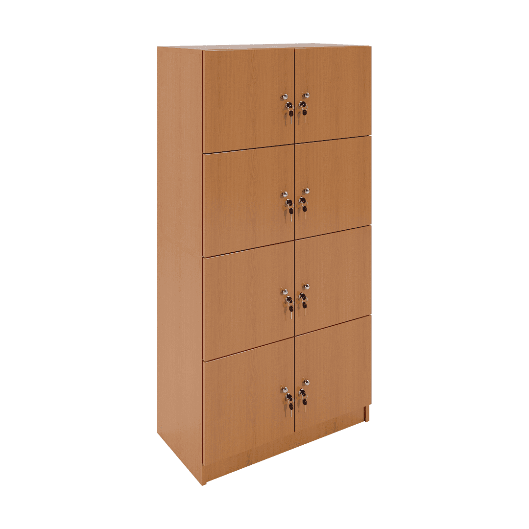 Dulap birou 8 compartimente (2x4) 800x420x1600, Cireș