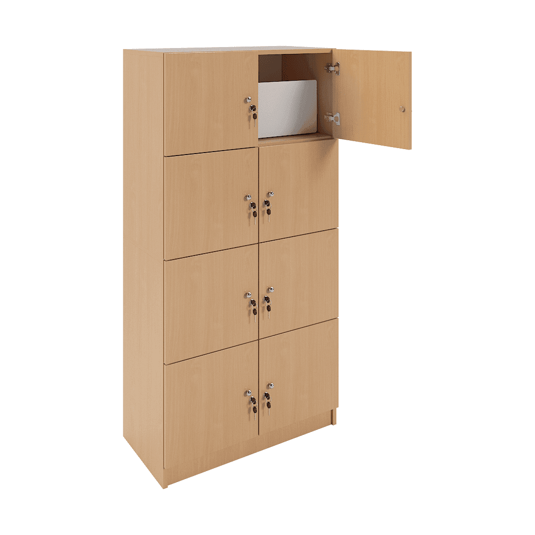 Dulap birou 8 compartimente (2x4) 800x420x1600, Fag - imaginea 2