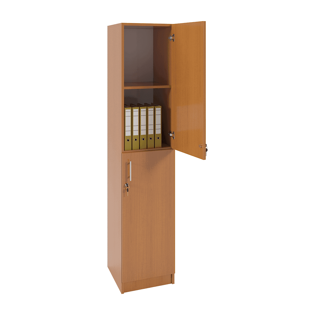 Dulap birou îngust 2 uși 400x400x1900, Cireș - imaginea 2
