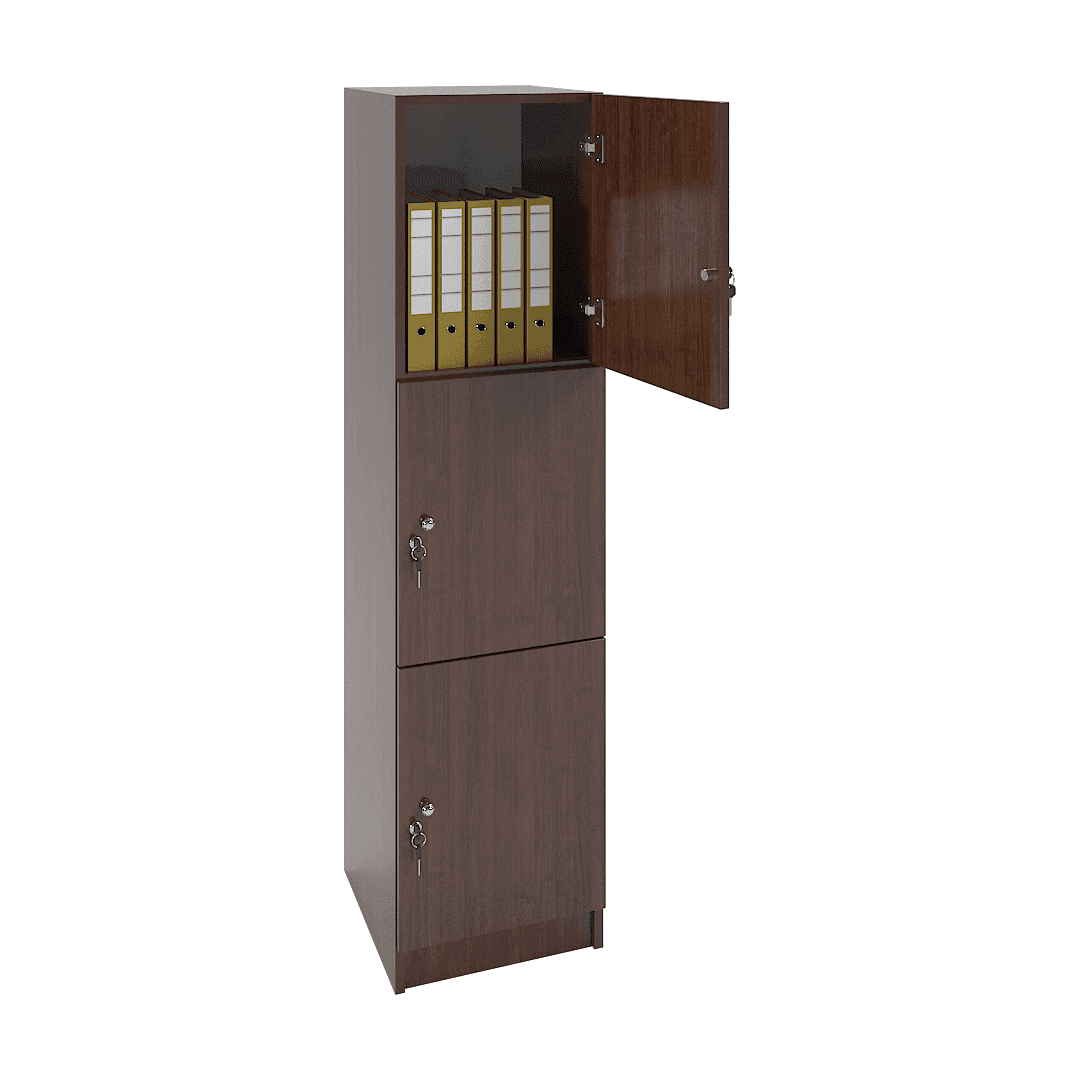Dulap birou îngust 3 uși (1x3) 400x400x1600, Wenge - imaginea 2