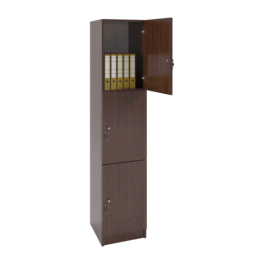Dulap birou îngust 3 uși (1x3) 400x420x1900, Wenge - imaginea 2