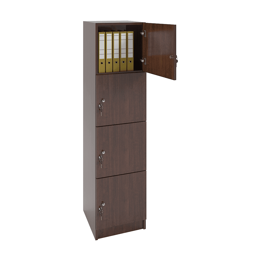 Dulap birou îngust 4 uși (1x4) 400x400x1600, Wenge - imaginea 2