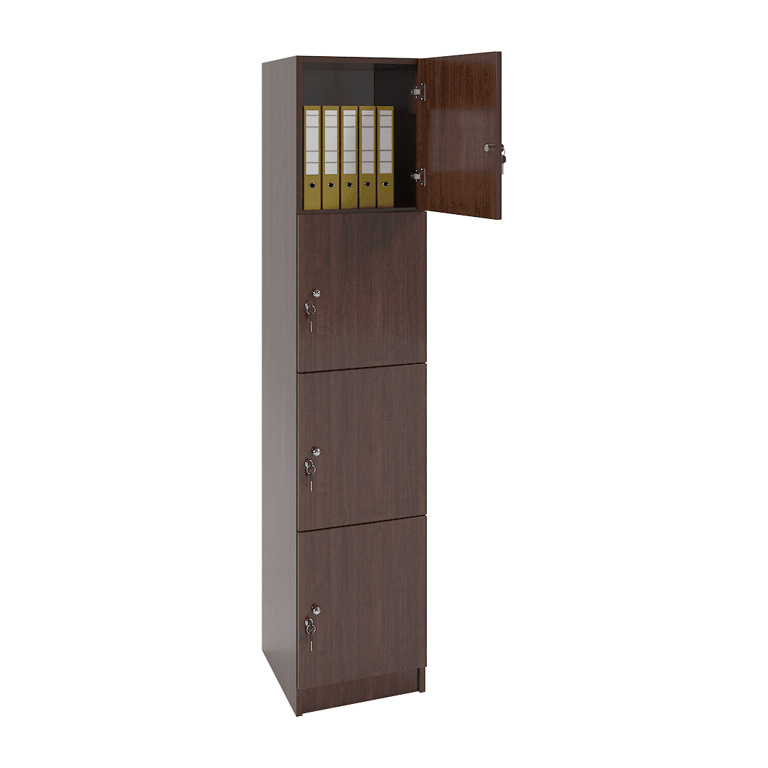 Dulap birou îngust 4 uși (1x4) 400x420x1900, Wenge - imaginea 2