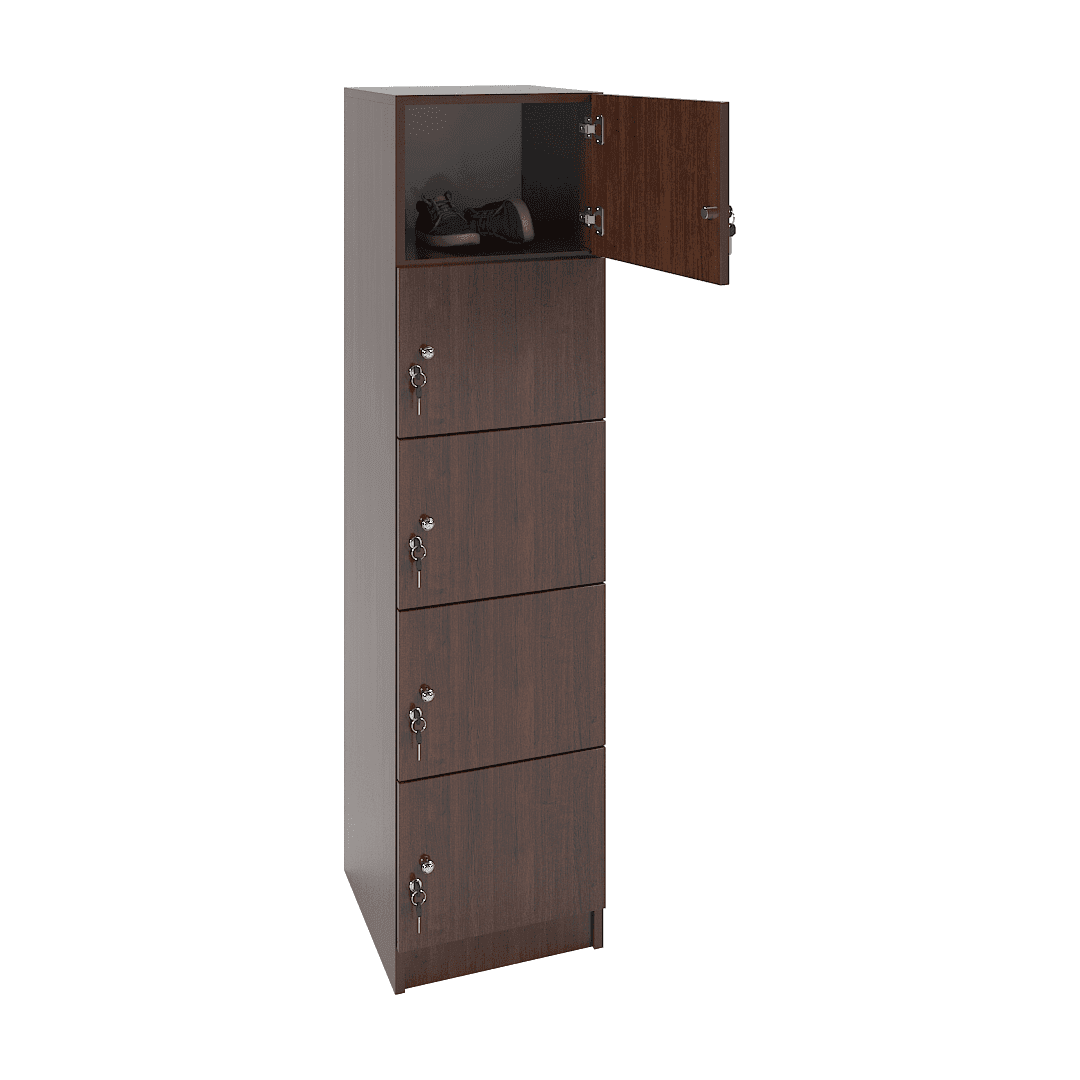Dulap birou îngust 5 uși (1x5) 400x400x1600, Wenge - imaginea 2
