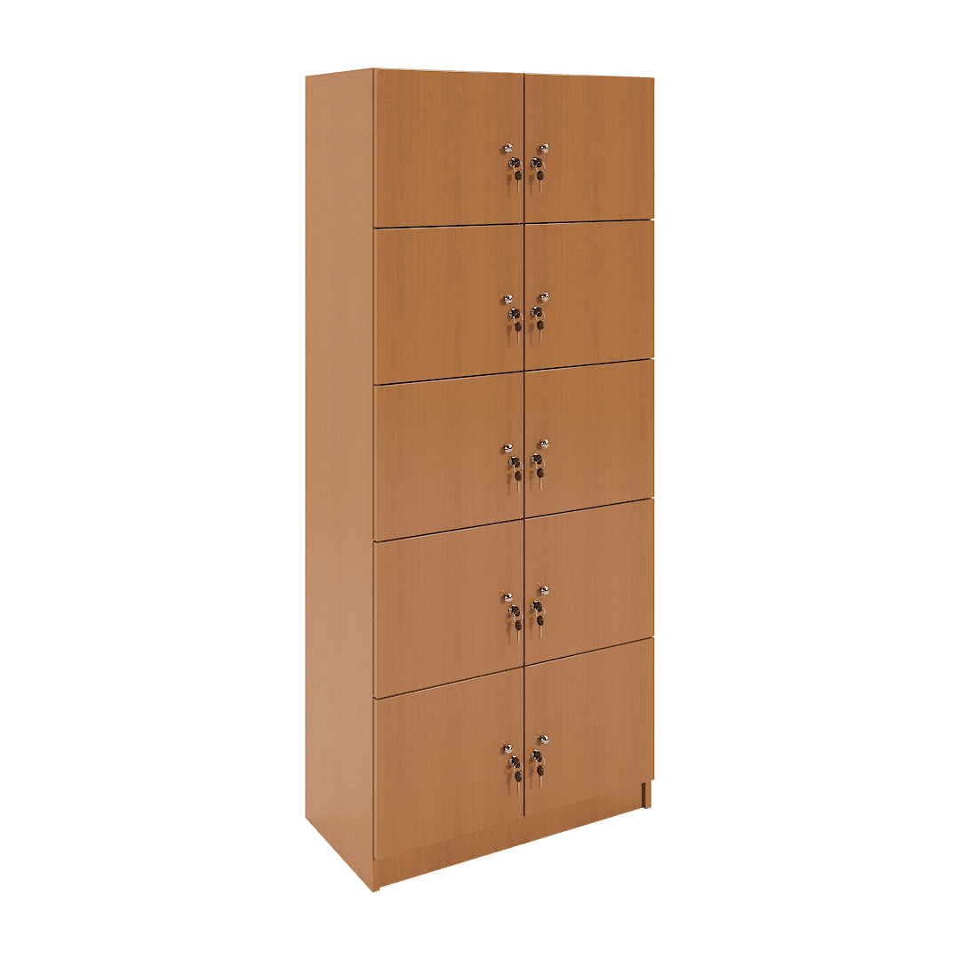 Dulap compartimentat 10 casete (2x5) 800x400x1900, Cireș