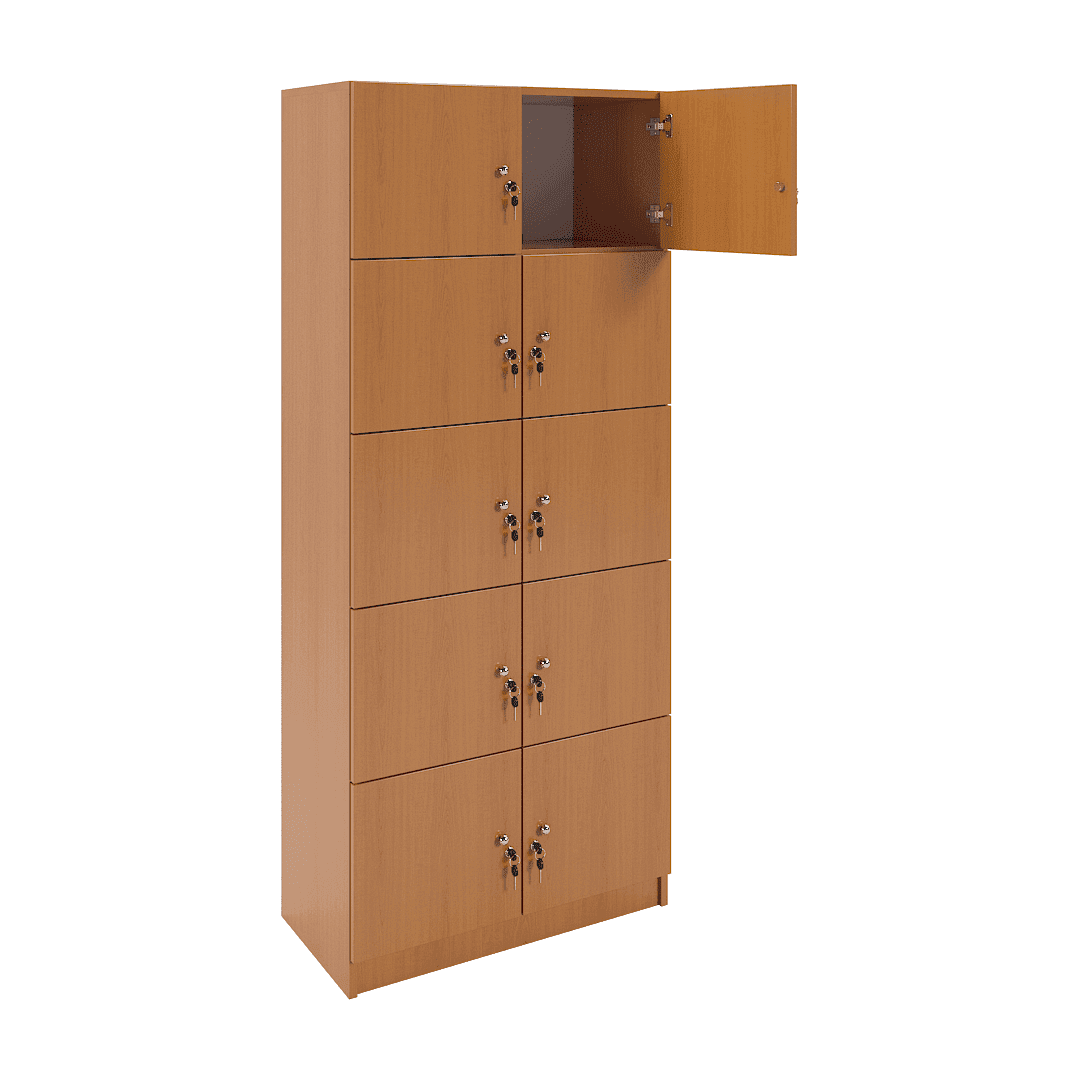 Dulap compartimentat 10 casete (2x5) 800x420x1900, Cireș - imaginea 2