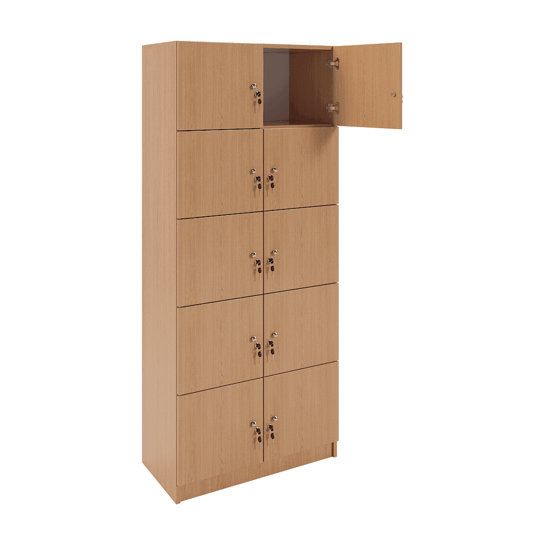 Dulap compartimentat 10 casete (2x5) 800x420x1900, Stejar - imaginea 2