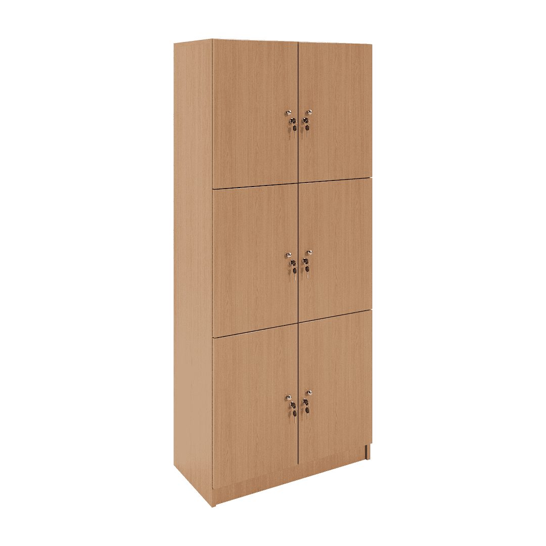 Dulap compartimentat 6 casete (2x3) 800x400x1900, Stejar