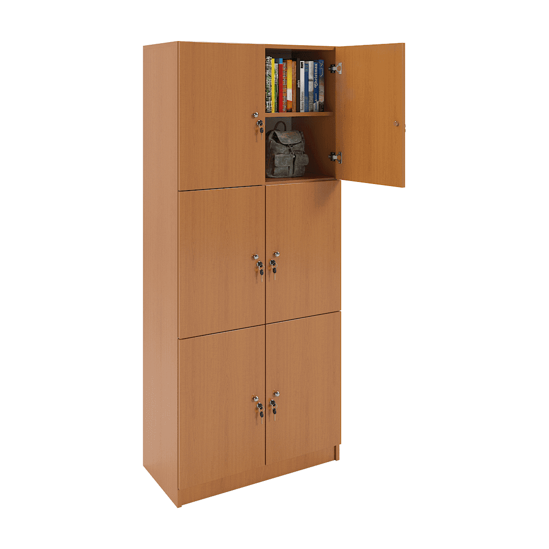 Dulap compartimentat 6 casete (2x3) 800x420x1900, Cireș - imaginea 2