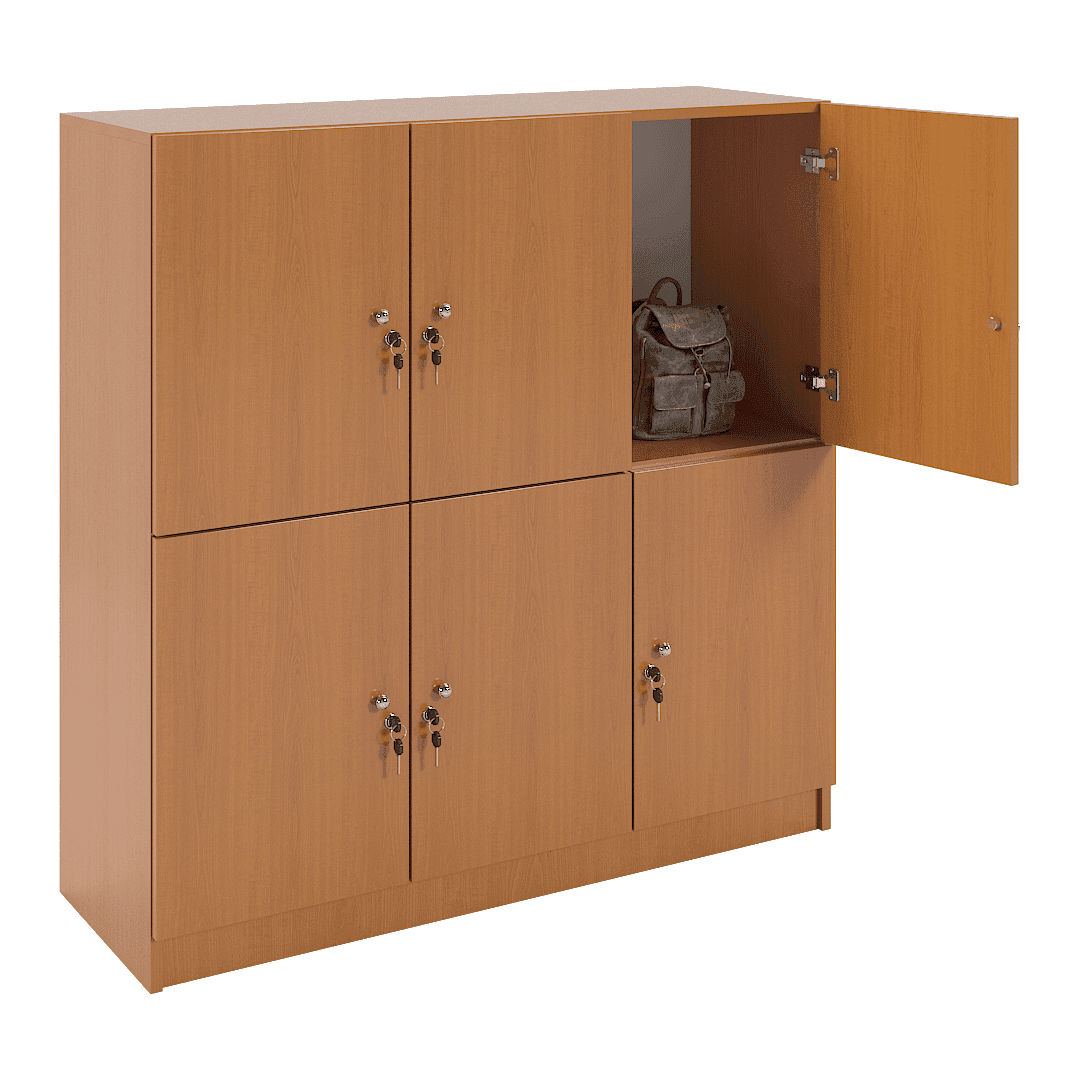 Dulap compartimentat 6 casete (3x2) 1200x400x1220, Cireș - imaginea 2